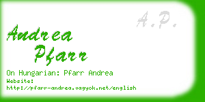 andrea pfarr business card